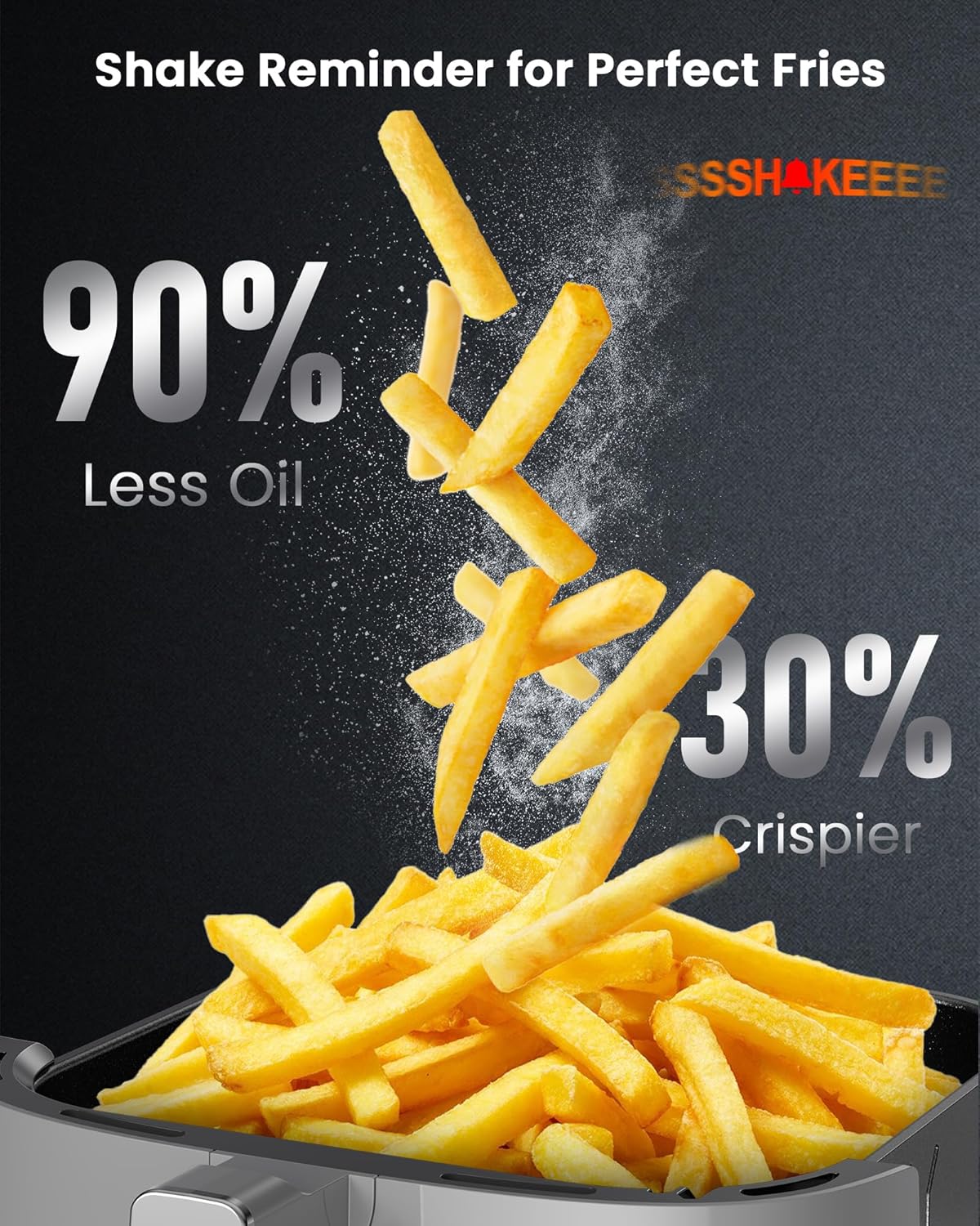 Nuwave Brio Plus Air Fryer 8 Qt, New & Improved, PFAS-FREE, 7 Digital One-Touch Cook Functions that AIR FRY, BAKE, ROAST, DEHYDRATE, TOAST, REHEAT, PREHEAT, 150 Presets, 50°F~400°F (Cool Gray)