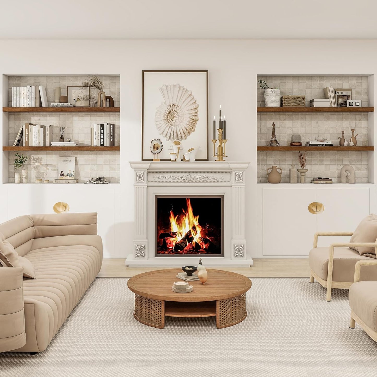 Wide Floating Shelves for Wall 12 Inch Deep, 48" X 12" X 2" Floating Shelf, 2 Inch Thick Shelf for Bathroom Bedroom Kitchen Book Room, Heavy Duty 75lbs Shelves for Farmhouse Decor Set of 2, Walnut