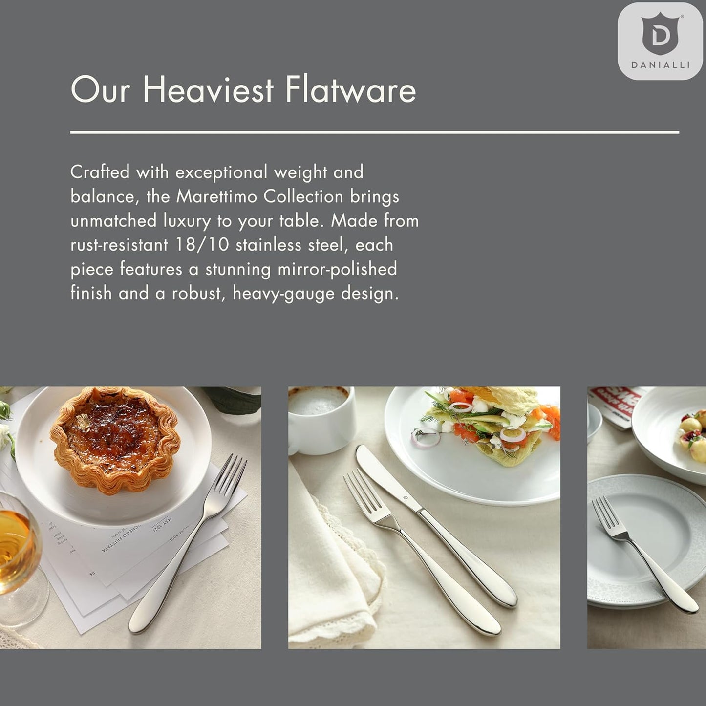 Silverware Set for 12 | 18/10 Stainless Steel Flatware Set | Mirror Finish, Heavy-Duty, Dishwasher Safe, Elegant & Durable, Built to Last (60-Piece, Marettimo)