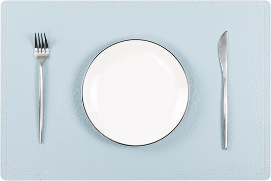 Set of 8 Faux Leather Placemats, PU Table Mats, Waterproof, Stain Resistant, Heat Resistant, Non-Slip Easy to Clean for Kitchen, Dining, Conference Tables