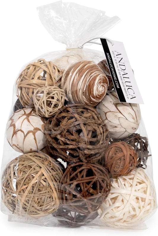 ANDALUCA Decorative Balls Bag Bowl Filler Home Decor (Beige)