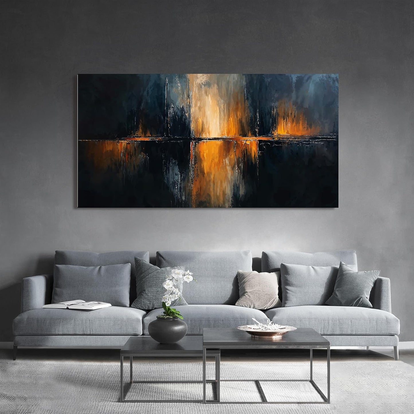 Canvas Wall Art Decor Large Black Wall Art Prints Modern Gold Wall Art Decorations Abstract Canvas Art Wall Decor Wall Art Pictures for living Room Large Artwork for Walls Home Office Decor 29"X58"