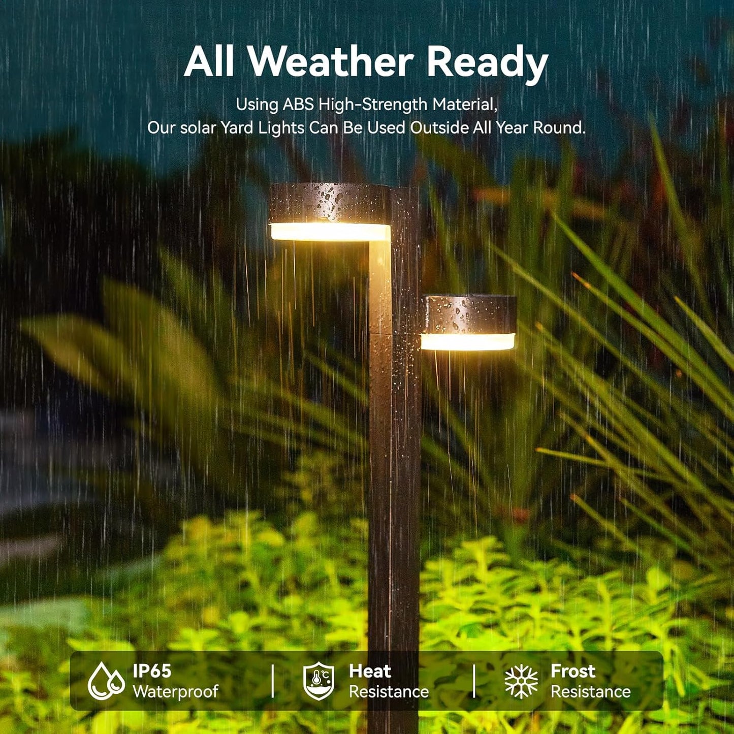 Solar Pathway Lights Outdoor Waterproof, 4 Pack with 8 Head Solar Lights Outdoor Super Bright Up to 12Hrs, Auto On/Off Garden Light for Yard Patio Path Walkway Driveway Outside Decor