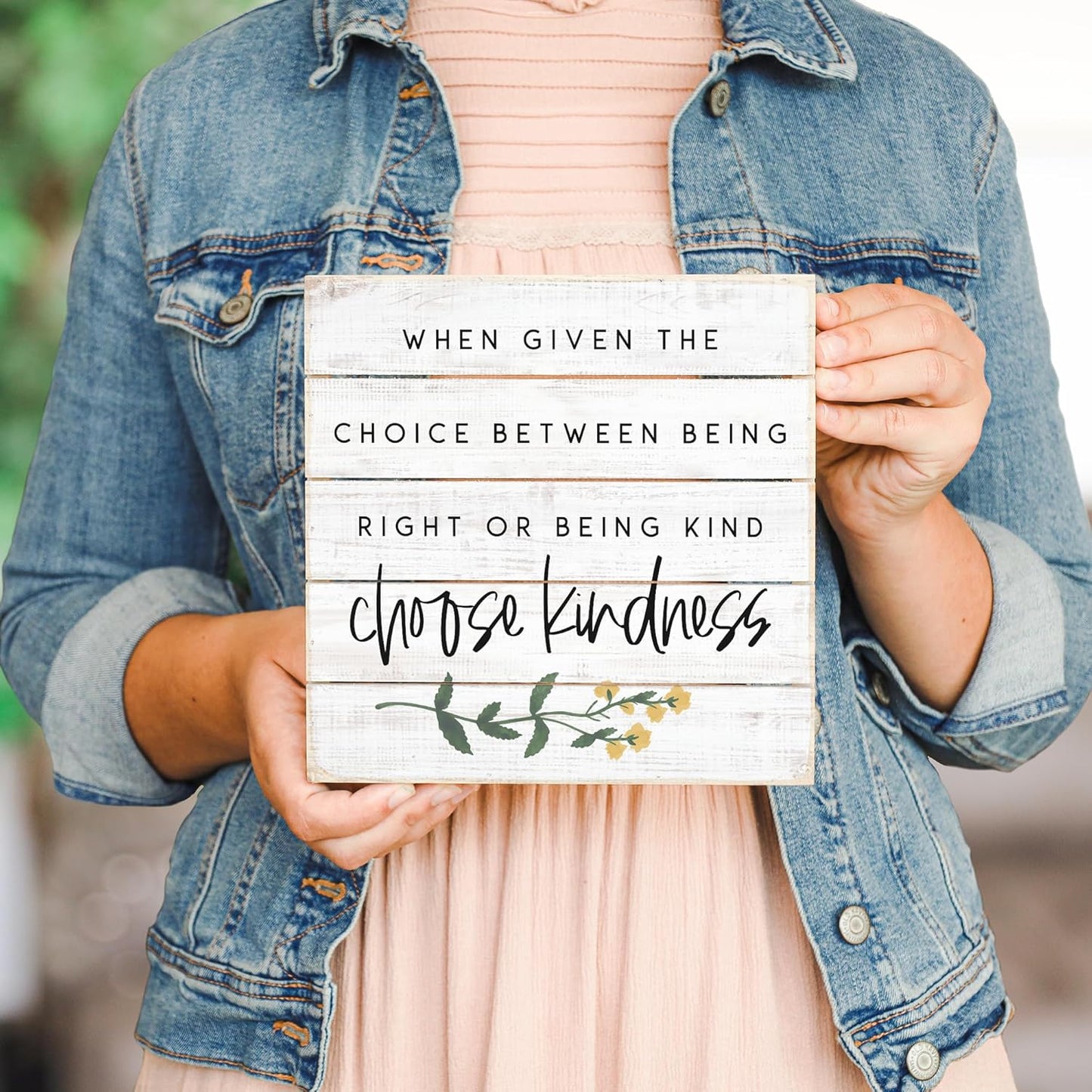 Simply Said, INC Perfect Pallet Petites 8" x 8" x 1" Rustic Wood Sign - Choose Kindness