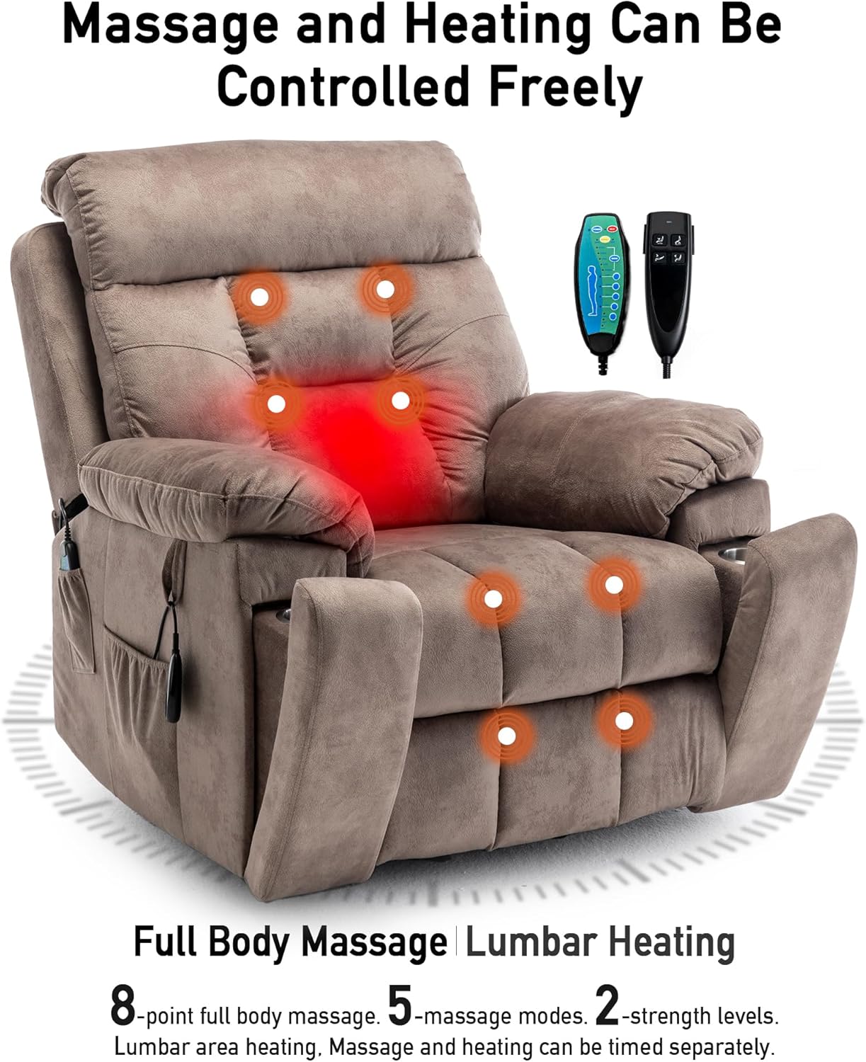 Lazy boy Recliner Chair with Cupholder/Power Lift Recliner Chair for Elderly， Electric Recliner/Big and Tall Recliners for People Up to 6'2"/350lb Range
