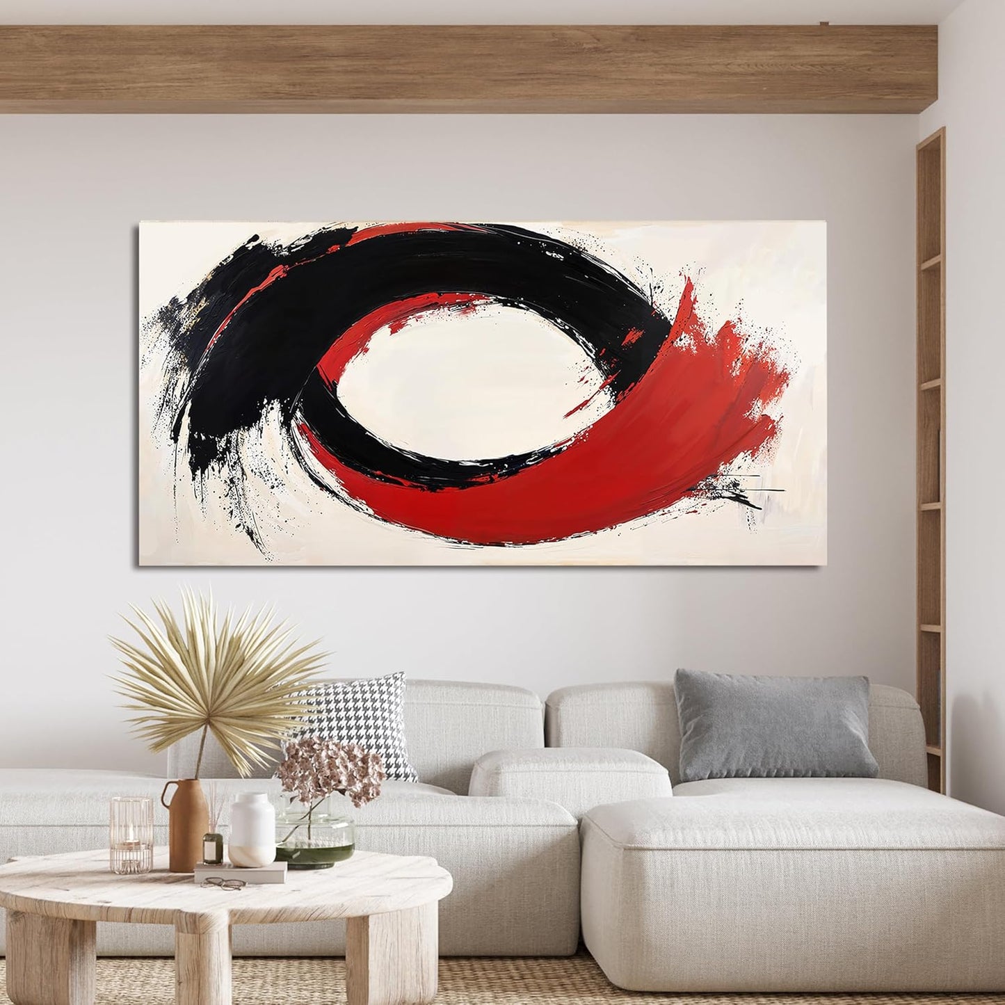 Abstract Wall Art Decor Minimalist Black And White Wall Art Prints Abstract Canvas Art Wall Decor Large Modern Wall Art Decorations Oversized Artwork for Walls Bedroom Office Decor 29" X 58"