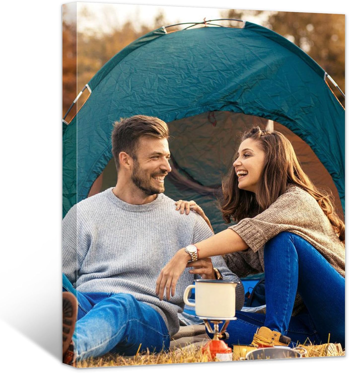 Custom Canvas Prints with Your Photos- Personalized Printing Pictures, Framed Wall Art for Living Room Custom Gift With The Family, Pet, Lovers Picture 6 x 8 inche