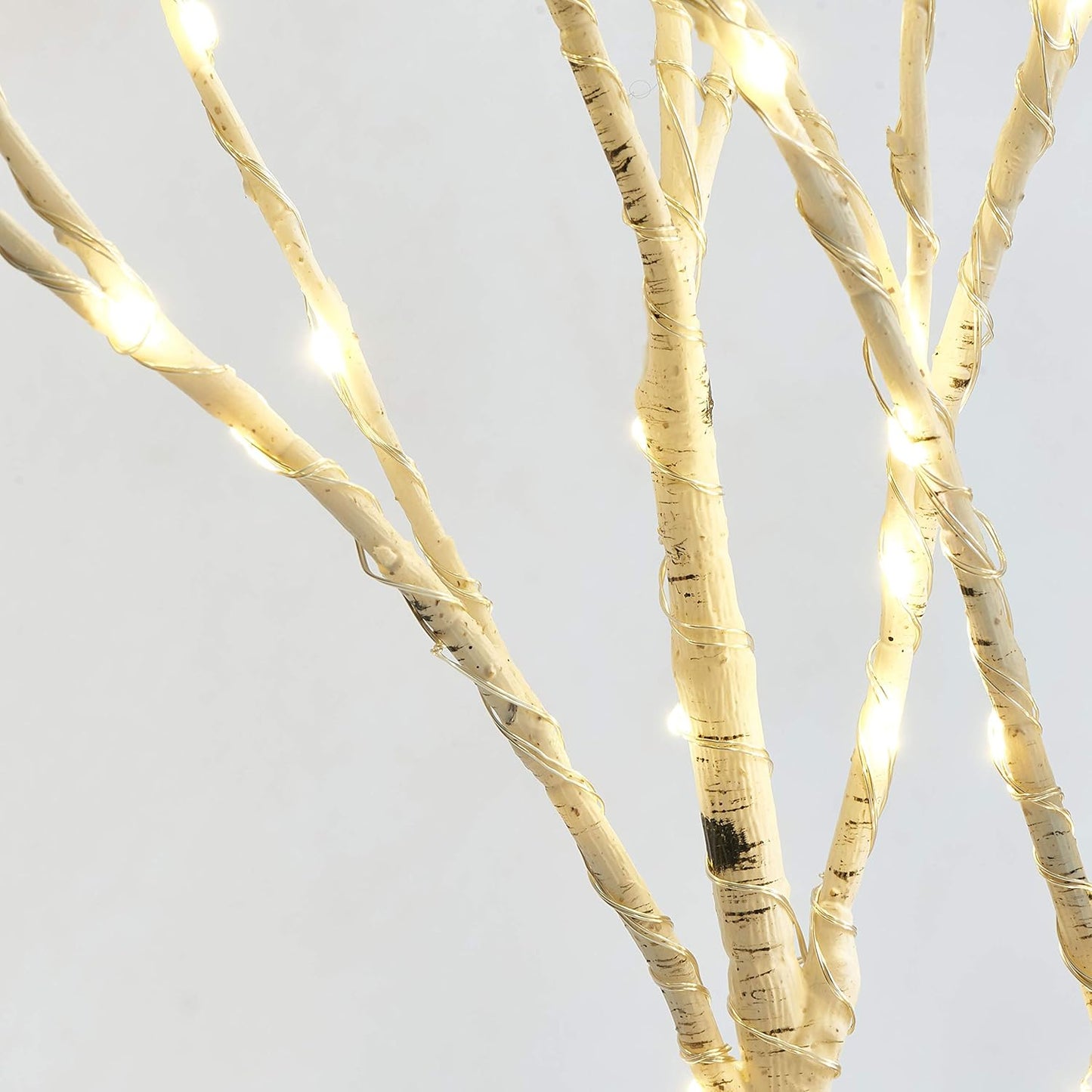 Fudios Lighted Branches 150 LED Fairy Lights with Timer 32in Plug in, Electric Lit White Birch Twigs for Vase Christmas Inside Outside Decor