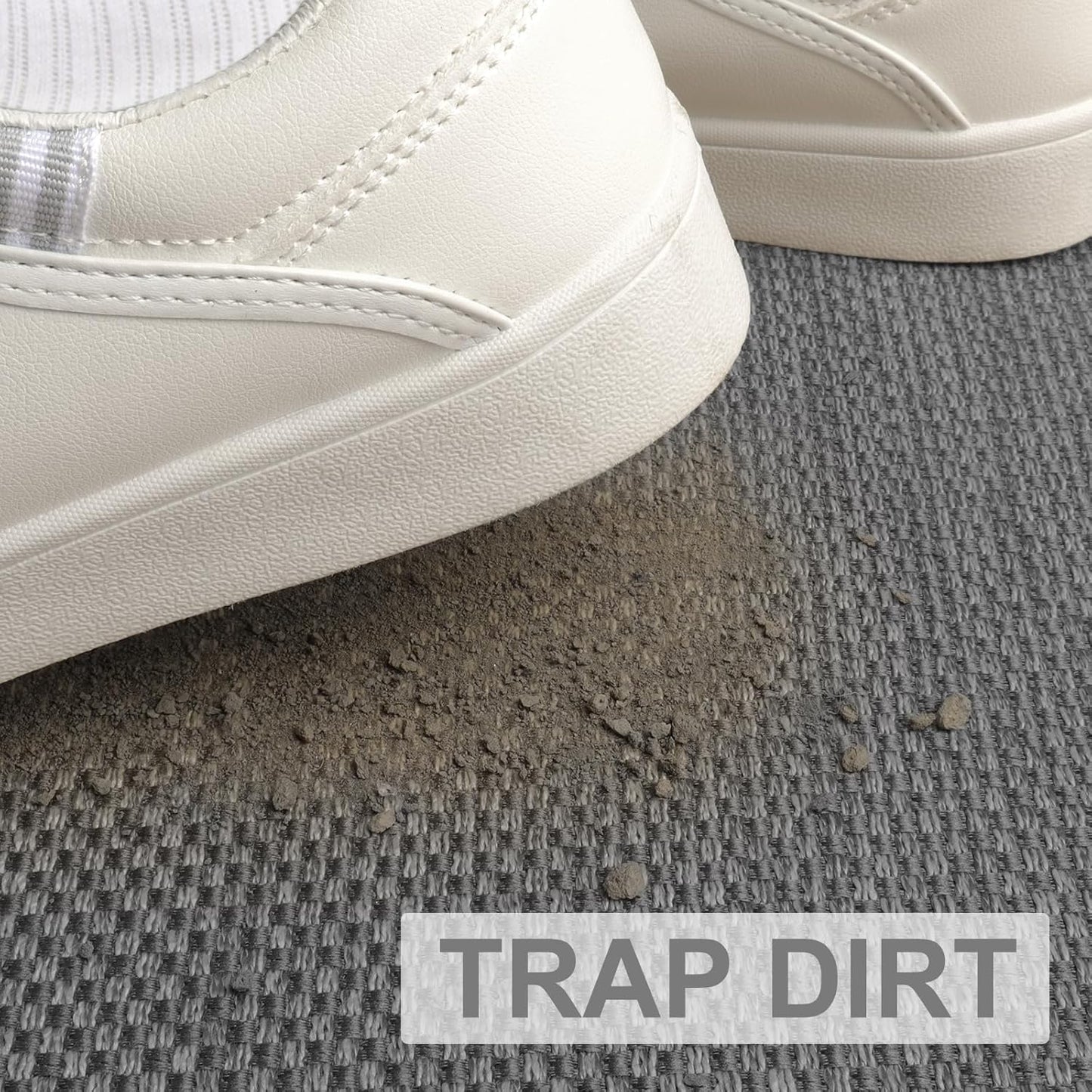 LEKEEPGO Door Mat 36"x59", Non Slip Door Mat Indoor Entrance, Rubber Backing Front Indoor Door mat Washable Absorbent Low-Profile Entryway Entry Resist Dirt Inside Door Mats, Light Grey