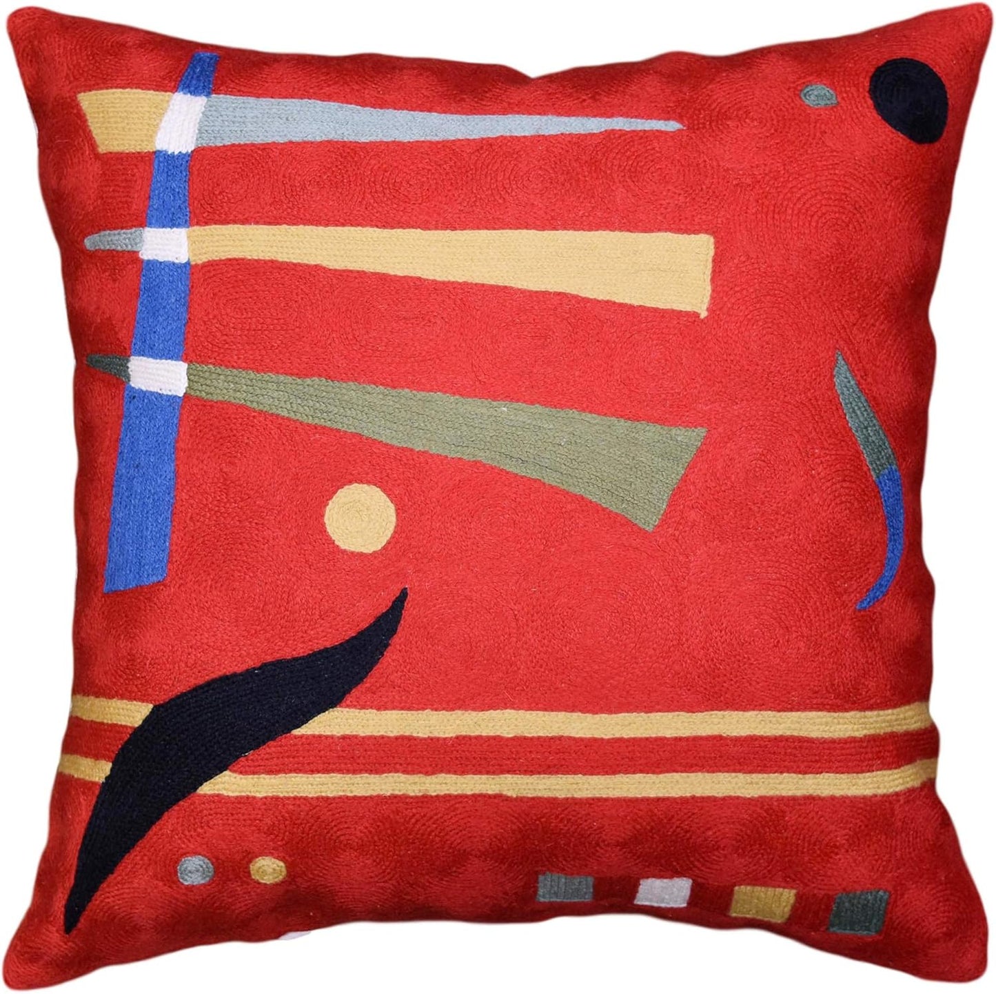 Kandinsky Abstract Pillow Cover - Red, 18x18, Modern, Abstract, Home Decor, Couch, Sofa, Bed, Chair, Loveseat, Living Room, Bedroom, Porch, Outdoors, Office