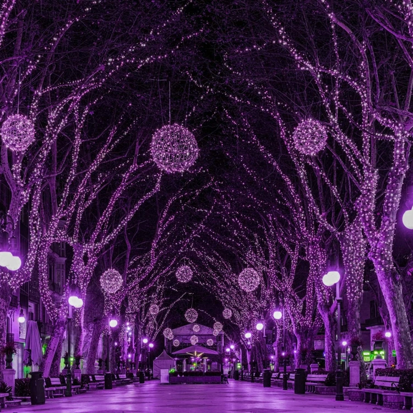Minetom Halloween String Lights Outdoor, 98 Feet 300 Led Christmas Lights with 8 Lighting Modes for Halloween Party Christmas Xmas Tree Lights Decor(Purple)