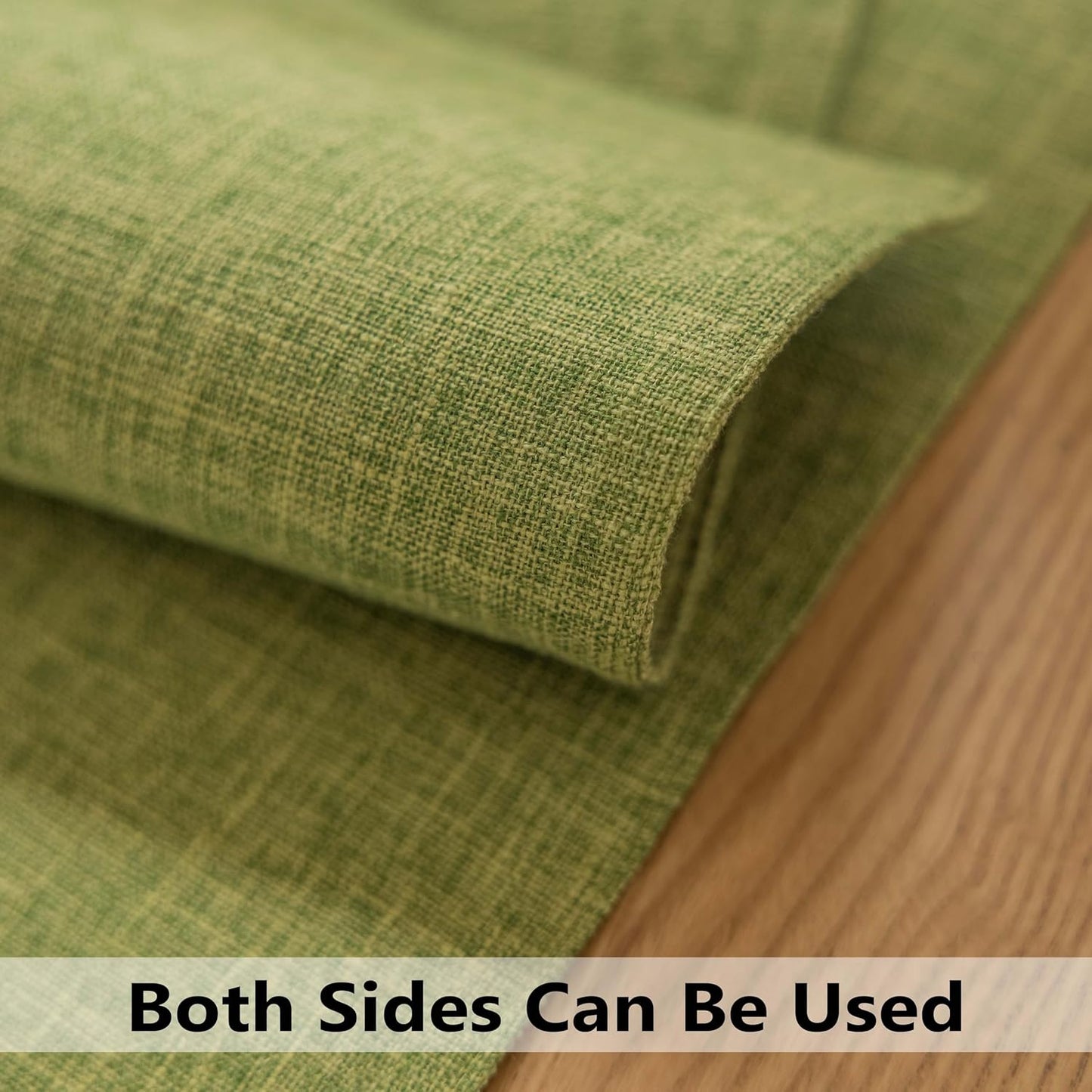 Demetex Table Placemats Set of 8 Olive Green Linen Place Mats Washable Fabric Plate Mats for Picnic Camping Barbecue, 13x19 inch, Lime Green