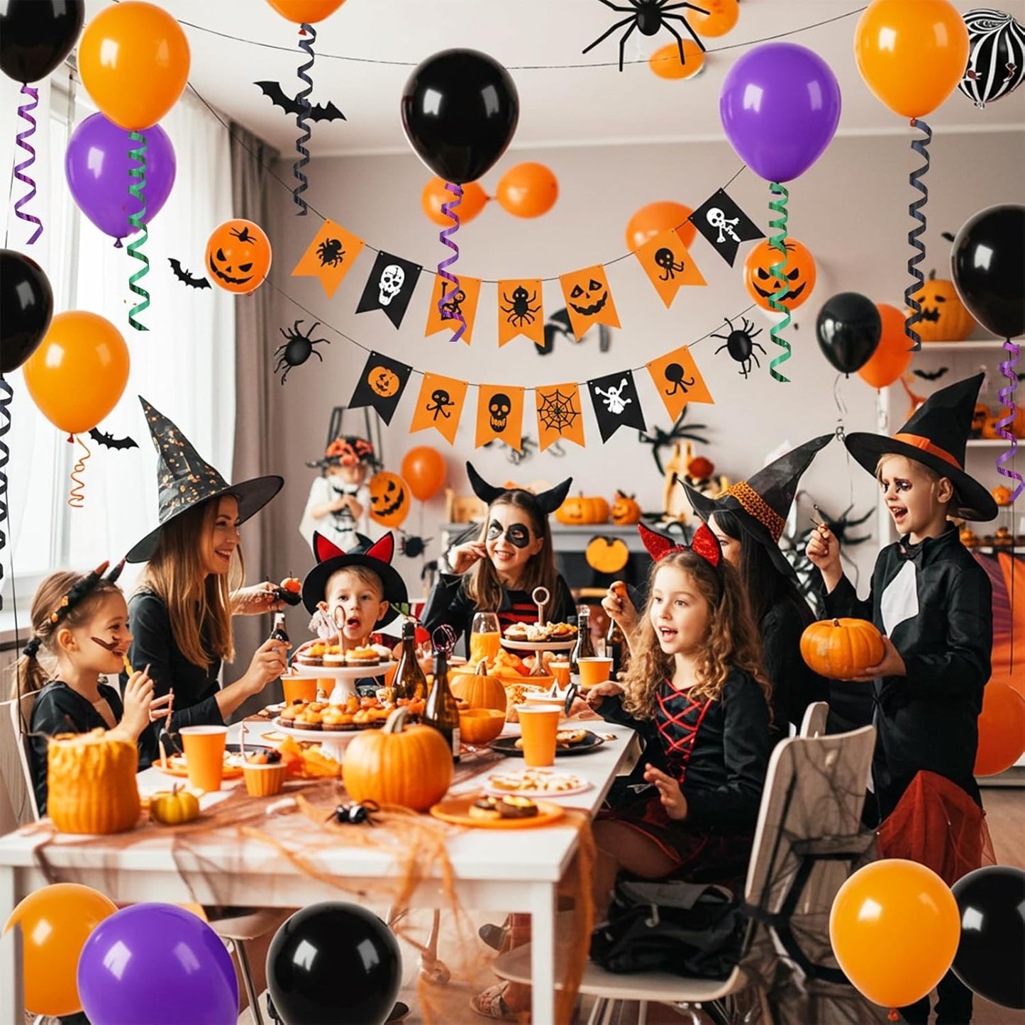 BEISHIDA 3 Pack 100 Yards Red Green Purple Halloween Curling Ribbon Balloon String Gift Wrapping Ribbon for Halloween & Birthday Parties, Holiday Decorations