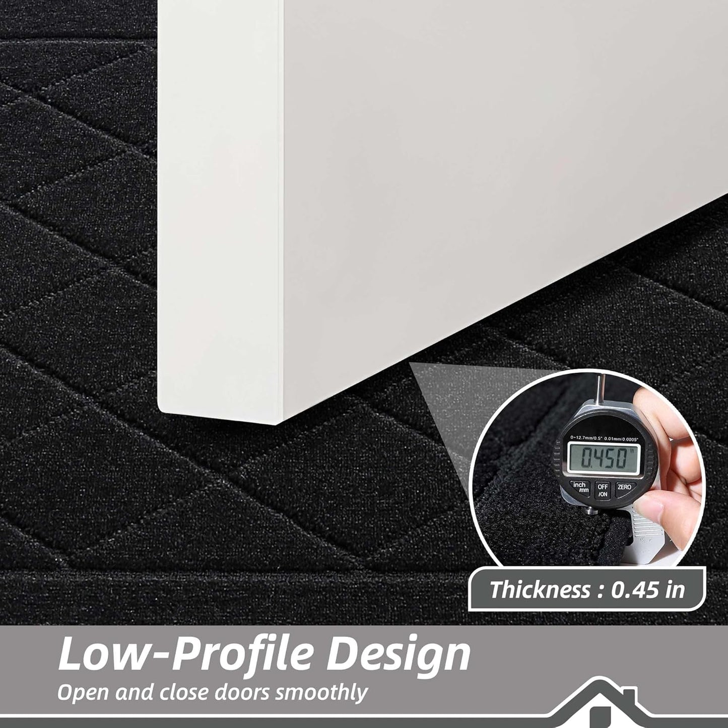 BEQHAUSE Dirt Trapper Door Mat 32" x 48", Doormat Non-Slip Entryway Rugs Washable, Dog Door Mat Stain Resistant and Absorbent Welcome Floor Mat for Front Back Door, Muddy Wet Shoes & Paws, Black