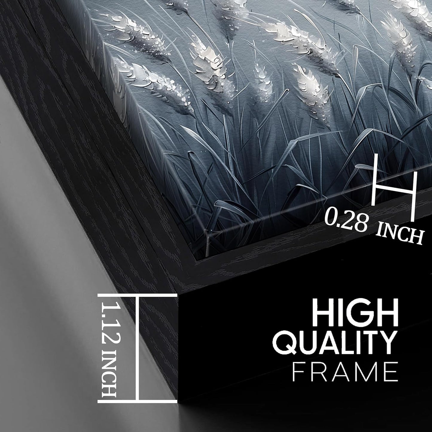 Plant Pictures Wall Art Reed Artwork White Photos Wall Decor 24"x 48" Grey Large Wall Decorations for Girl Room Decor