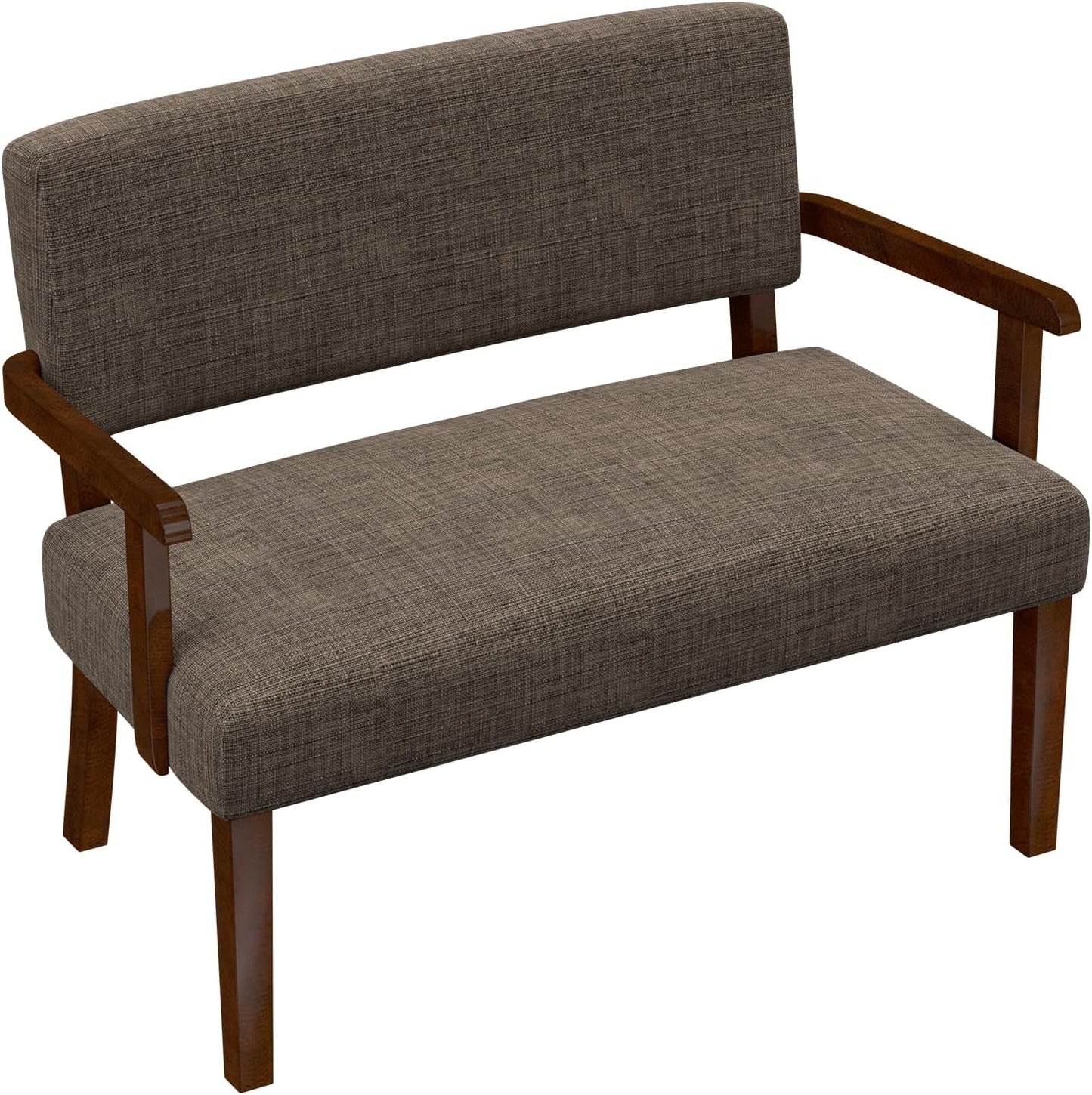 Accent Chair 2 Seat, Arm Chairs with Soft Seat and Armrests for Living Room, Love seat for Dining, Reading, and Waiting Rooms (Brown)