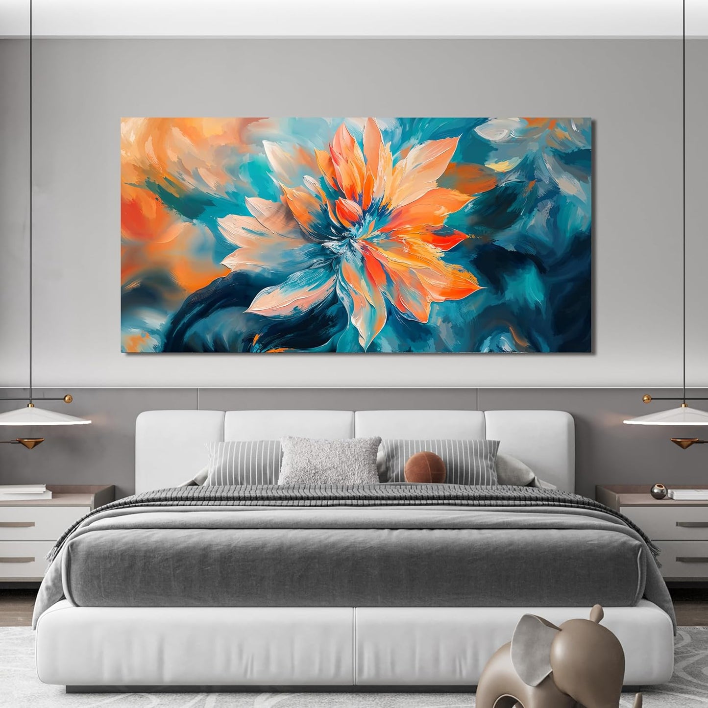 Canvas Wall Art Decor Large Wall Art Pictures for Living Room Artwork for Walls Oversized Colorful Flowers Wall Art Decorations Canvas Art Wall Decor Bedroom Home Aesthetic Wall Decor 29" X 58"