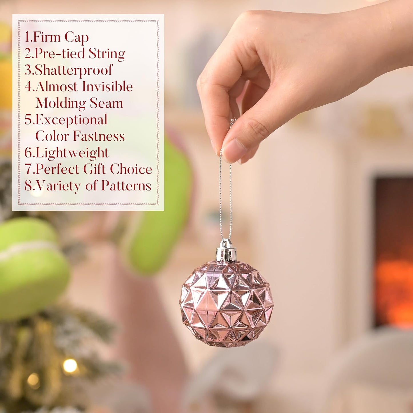 Valery Madelyn Christmas Tree Decorations Ornament Set for Fall Halloween, 50ct 2 Inches Pastel Colorful Shatterproof Christmas Ball Ornaments Hanging Xmas Holiday Party Decor