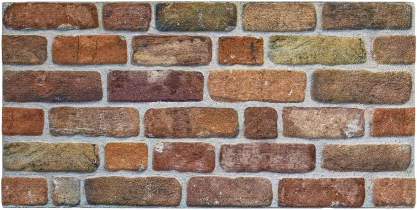 Dundee Deco 3D Wall Panels Faux Brick - Cladding, Brown Beige Stone Look Wall Paneling, Styrofoam Facing for Living Room, Kitchen, Bathroom, Balcony, Bedroom, Set of 5, Covers 27 sq ft