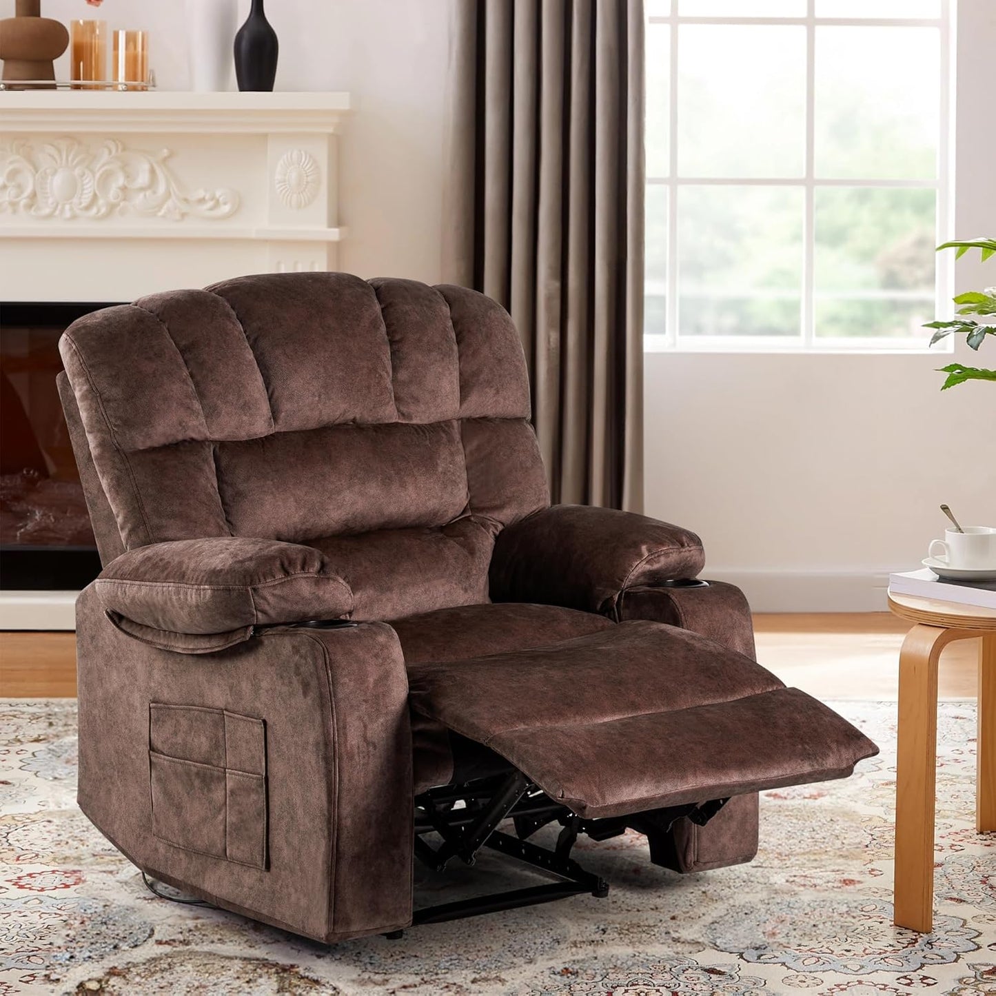 Recliner Chair Manual Modern Ergonomic Lounge Single Sofa Seat Living Room Lounge Recliners on Clearance Foam Filling