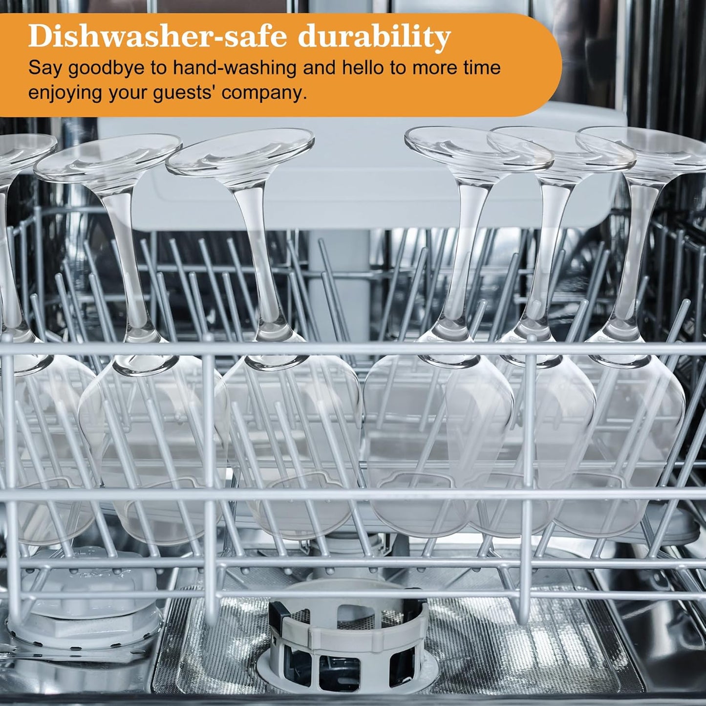 Clear Wine Glasses Set of 6-14oz Long Stem Wine Glass, Pretty Crystal Glassware, Hand Blown Goblets Drinkware, Unique Stemware Wine Glass Holiday Gift Set