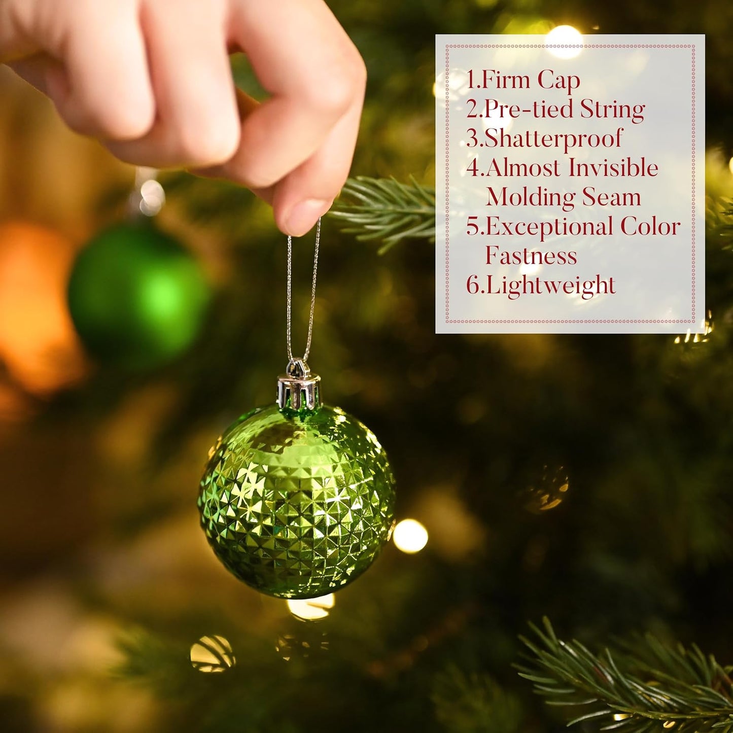 Valery Madelyn Christmas Tree Decorations Ornament Set for Fall Halloween, 50ct 2 Inches Lime Green Shatterproof Christmas Ball Ornaments Hanging Xmas Holiday Party Decor