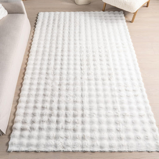 nuLOOM 3'9" x 6' Cozy Plush SuperiorWash Area Rug, Machine Washable, Non-Slip, Soft Fluffy Shag Carpet for Living Room Bedroom Kids Room Nursery Home Decor, Jeni White
