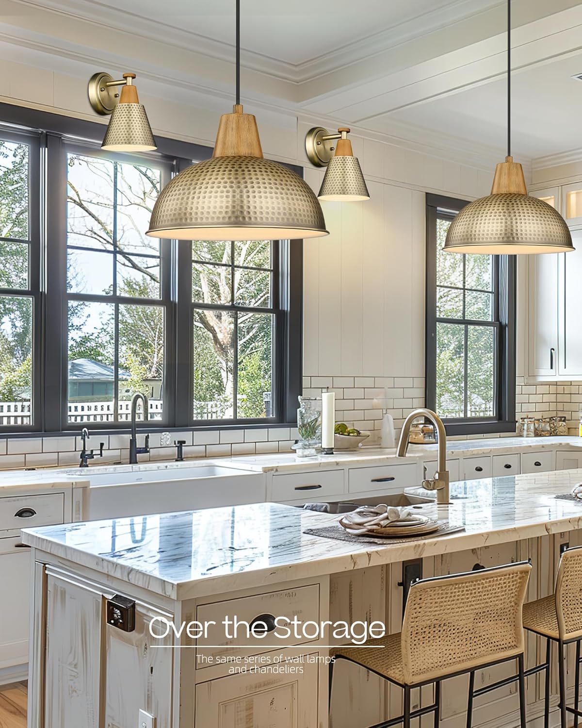 FEMILA 1-Light Vintage Wall Sconces, Antique Brass Industrial Sconces Wall Lighting, Single Bathroom Vanity Light Fixtures Wall Mount Lamp, Hammered Metal Shade,4FG59B BG