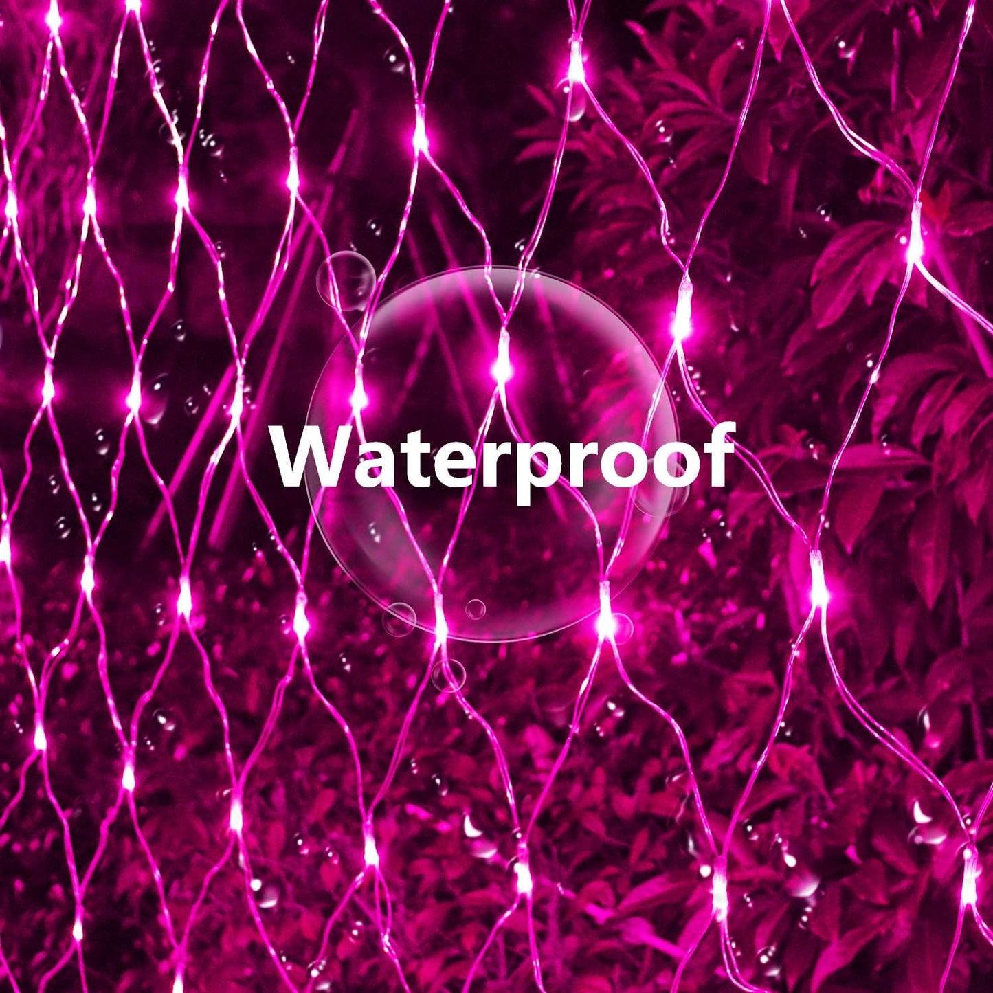Solar Net Lights Pink Christmas Decorations, 200 LED Net Lights Outdoor Mesh Lights, Remote Control 19 Modes String Lights for Garden, Yard, shrubs, Trunk, Bedroom, Valentine’s Day Decor-9.8ft x 6.6ft
