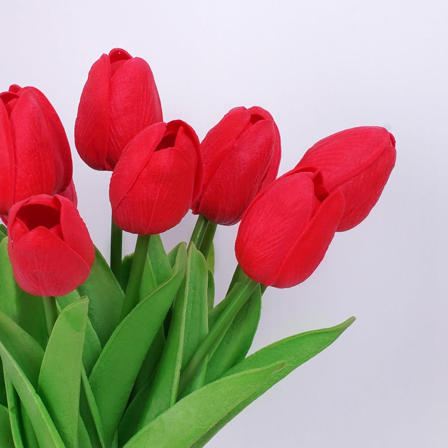 20pcs Red Artificial Tulip Fake Flower 12.9 Inch Spring Mother's Day Easter Gift for Home Kitchen Wedding Decoration