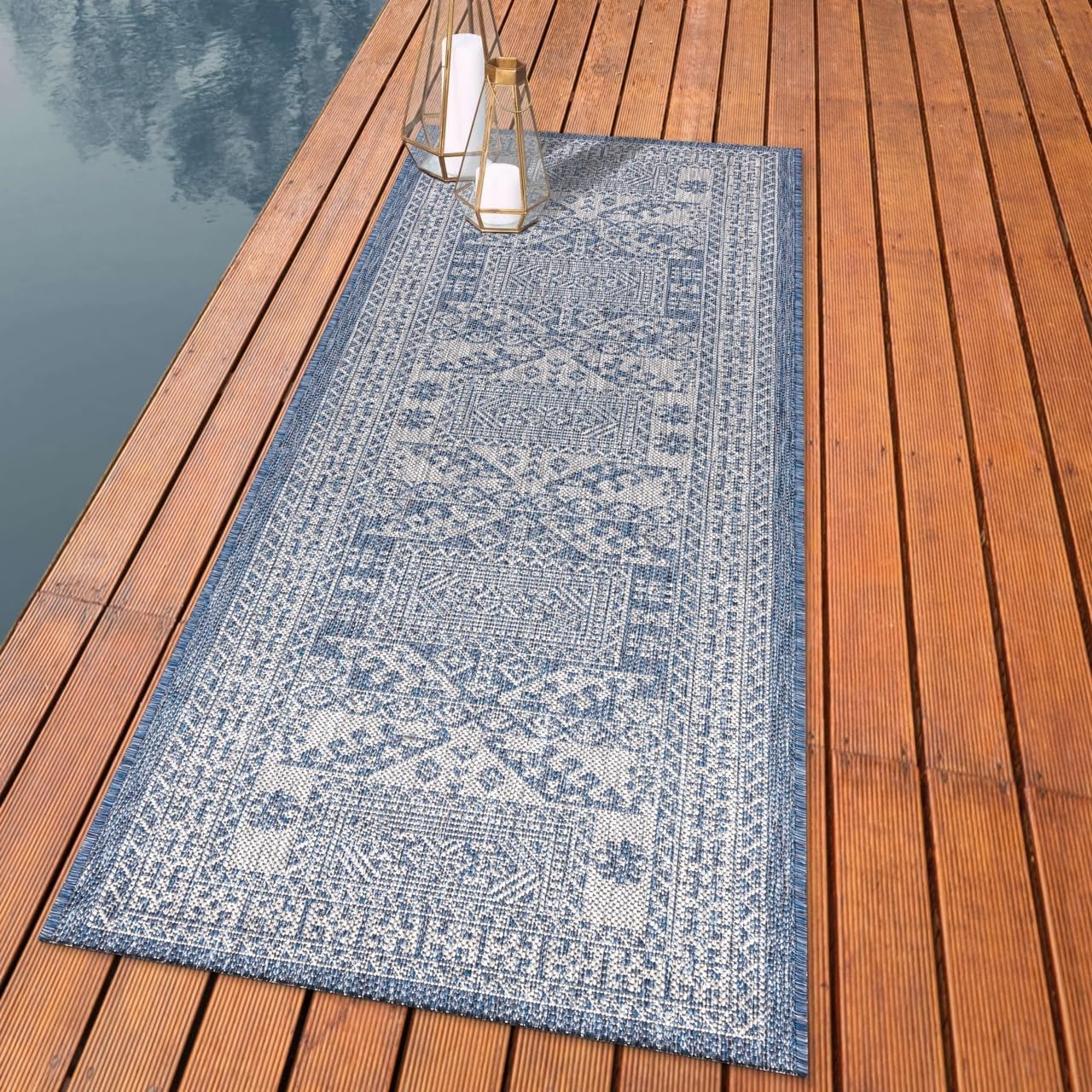 Keen Home Design Terrace Outdoor Runner Rug - 2x12 Washable Indoor/Outdoor Rug for Patio, Kitchen, Balcony, Beach, Garden, Deck and Porch, Size: 2'2"x11'10"