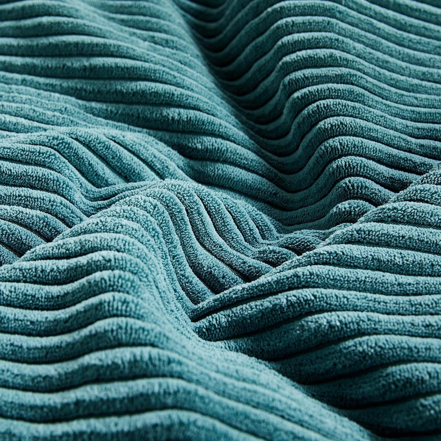 Fancy Homi 2 Packs Teal Samll Decorative Throw Pillow Covers 14x14 Inch with for Couch Bed Sofa, Rustic Farmhouse Boho Home Decor, Soft Corss Patchwork Corduroy Square Cushion Case 35x35 cm