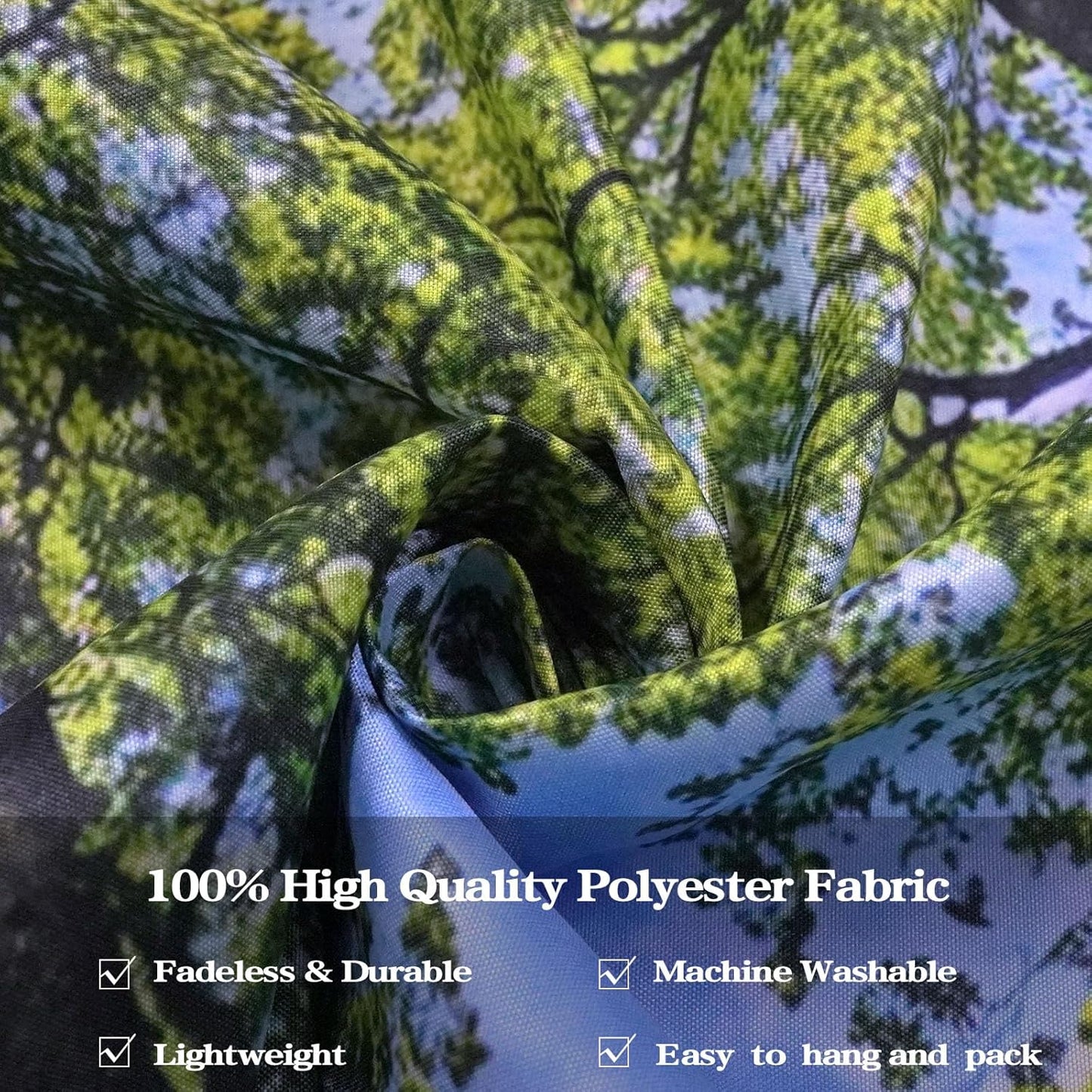 AMM Nature Forest Tree Celling Tapestry Lush Green Treetops Sunlit Tapestry for Bedroom Aesthetic Sky Sunlight Canopy Leaves Landscape Tapestries Wall Hanging for Living Room Dorm Office 48 x 36 Inch