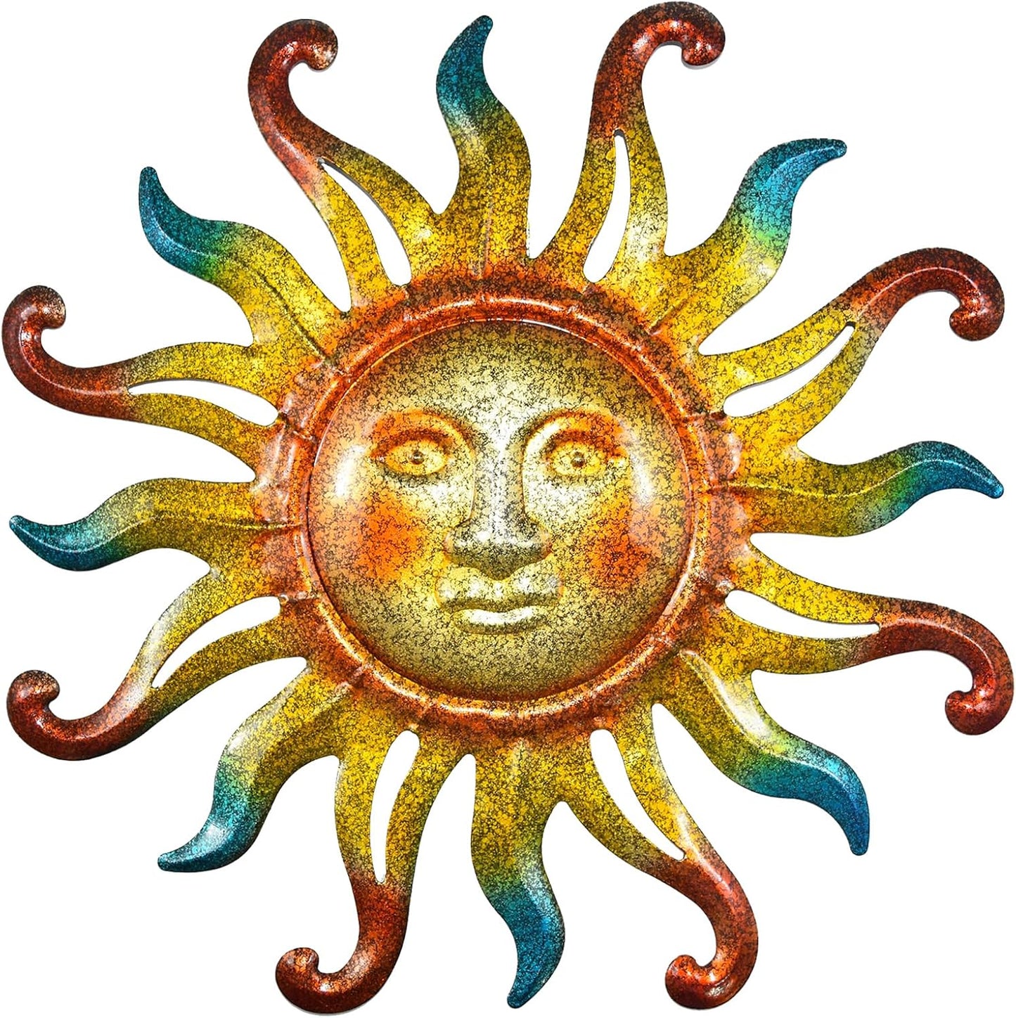 MACLARONX Metal Sun Wall Decor, Sun Face for Outdoor Garden Fence Yard Art Porch Door Patio Living Room Home Decorations Farmhouse Indoor Gift for Housewarming, Y1