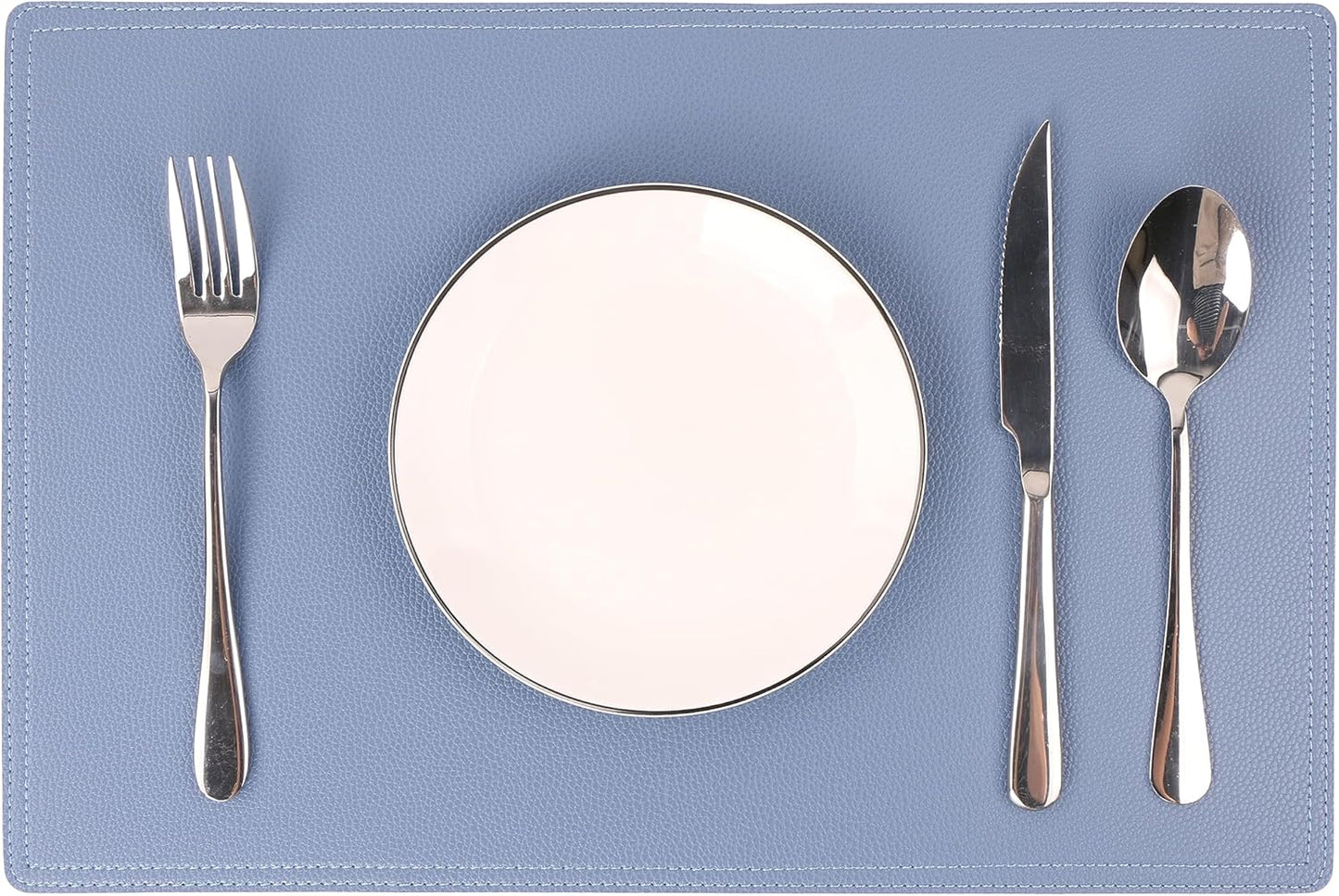 Set of 6 Faux Leather Placemats, PU Table Mats, Waterproof, Stain Resistant, Heat Resistant, Easy to Clean for Kitchen Dining Table,Conference Table