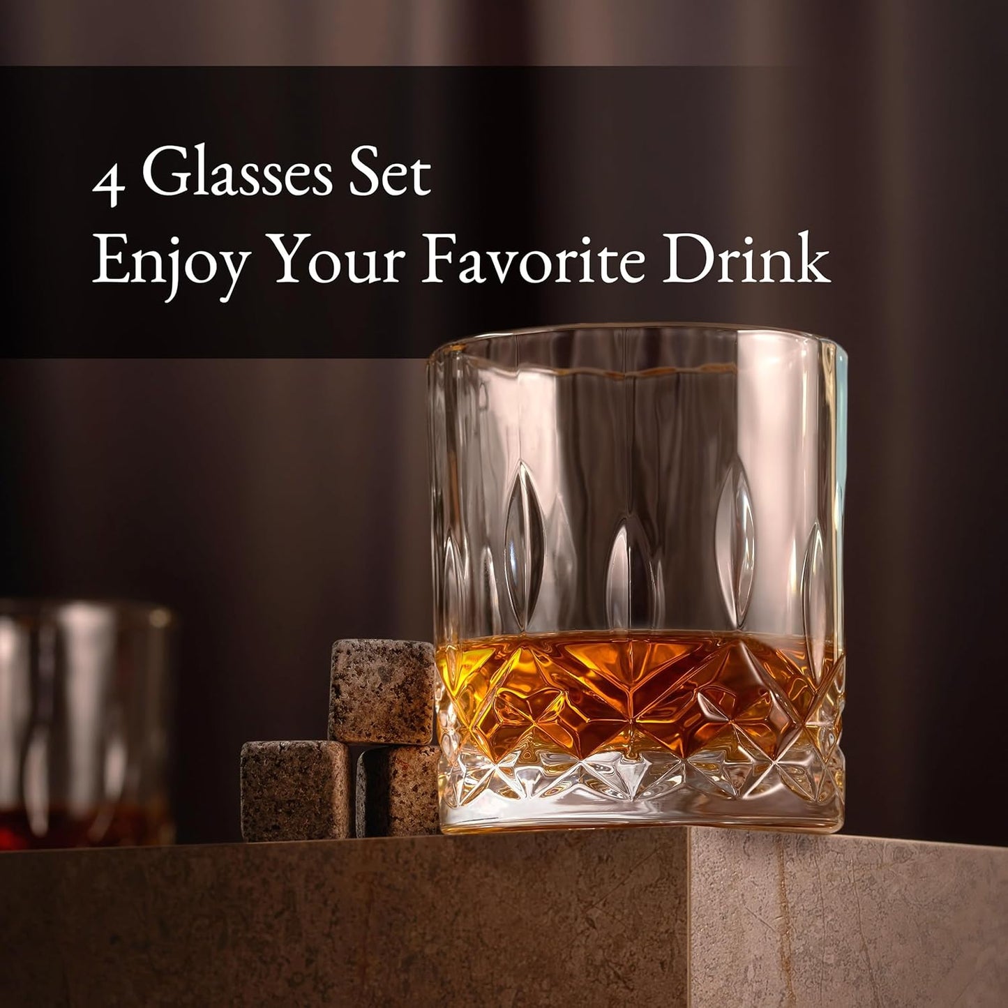Luxury Gift For Men - Grandpa The Legend - Unique Engraved Whiskey Decanter Set For Beloved Grand Father or Dad Christmas, Birthday Gift – 4 Whiskey Glasses And Decanter Set for Whisky, Bourbon Ets.