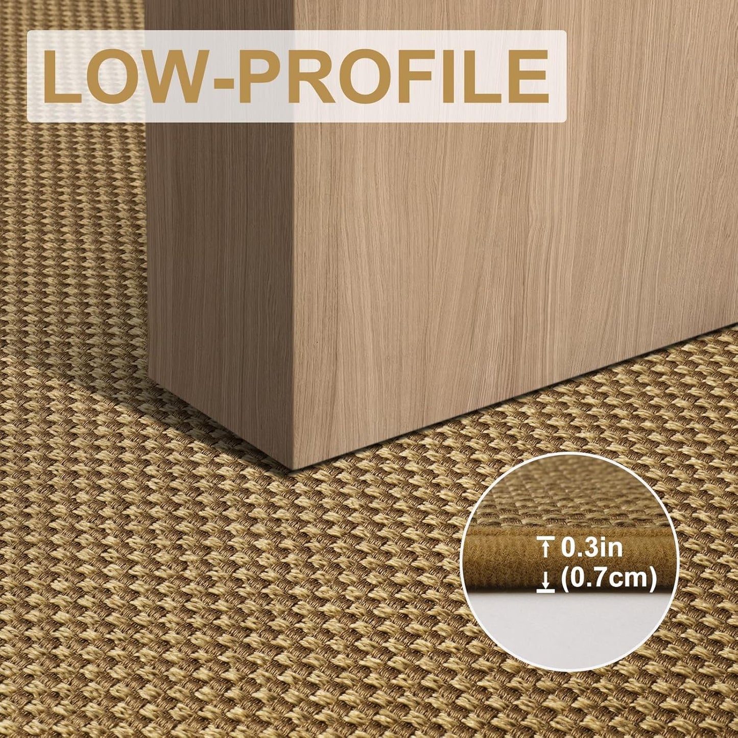 LEKEEPGO Door Mat 17"x29", Low-Profile Door Mat Indoor Entrance, Non Slip Rubber Backing Front Doormat Washable Absorbent Inside Indoor Resist Dirt Entryway Mat, Light Brown