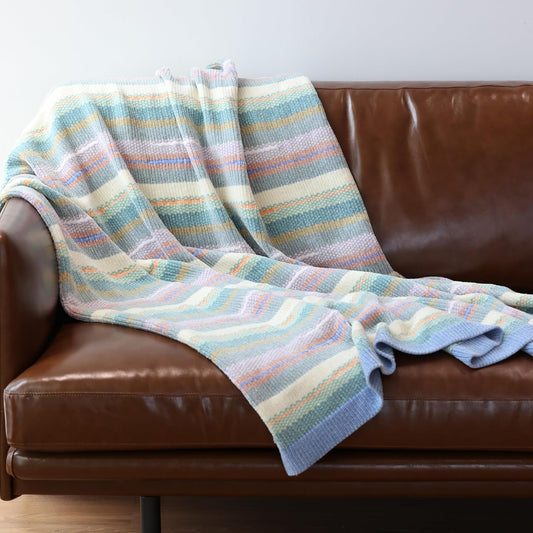 Soft Chenille Yarn Throw 50"x60", Handmade Knit Throw Blanket, for use in All Seasons, Soft Cozy Warm Knitted Blanket for Bed Sofa, Couch Chair, Living Room(2.54Ib)