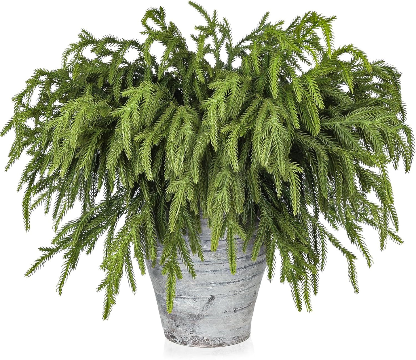 Artgar 24 Pcs Pine Branches - 18 Inch Artificial Green Pine Stem - Real Touch Christmas Greenery Pines Branches for DIY Flower Arrangement Home Indoor Christmas Decor