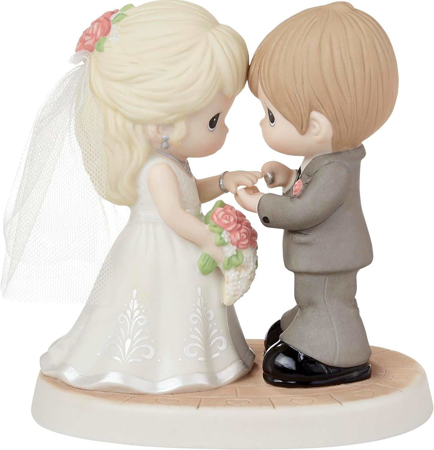 Precious Moments 222009 with This Ring, I Thee Wed Bisque Porcelain/Fabric Figurine