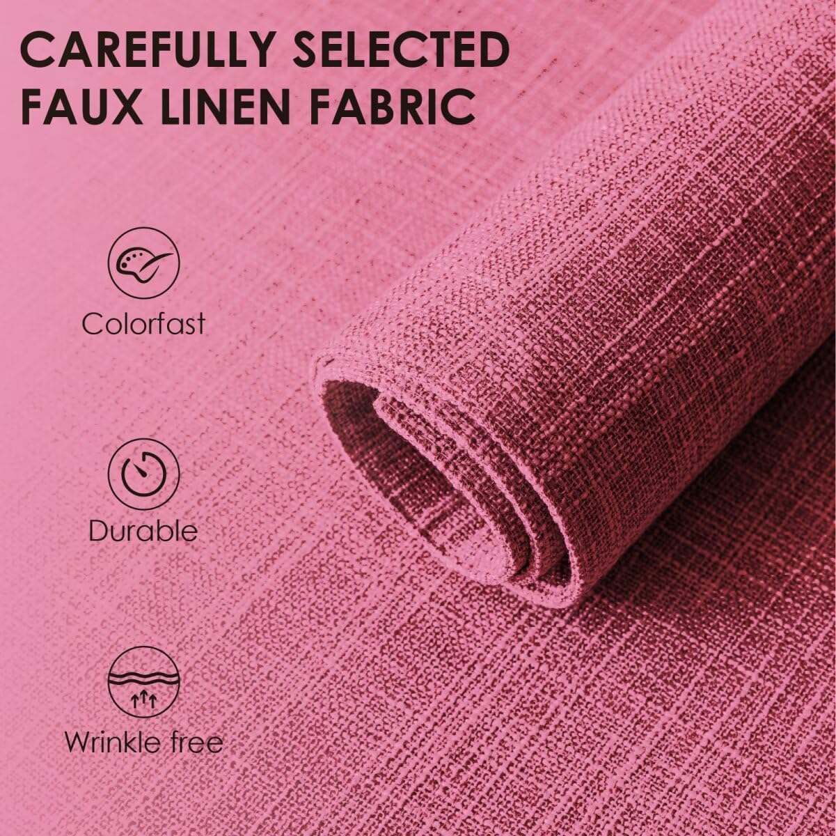 Placemats Set of 6, Bilayer Thickened Linen Place Mats Heat Resistant Machine Washable Wrinkle Free Carefully Selected Polyester Mats for Kitchen/Dining/Coffee Table (Pink)