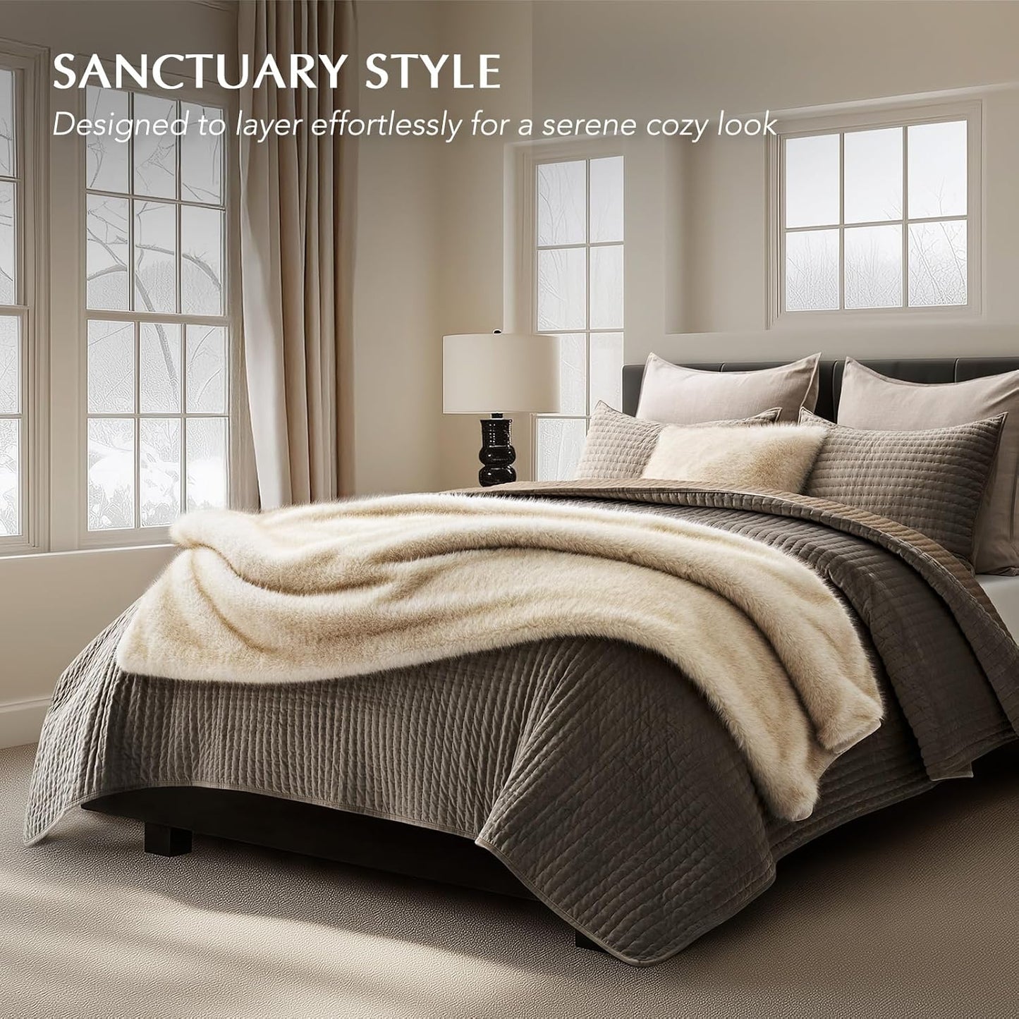 Luxury Faux Fur Throw Blanket, Soft Fluffy Faux Mink Blankets for Bed, Couch, Sofa, Thick Cozy Plush Warm Fur Throws with Reversible Velvet, Tipped Golden Fox, 60"x80"