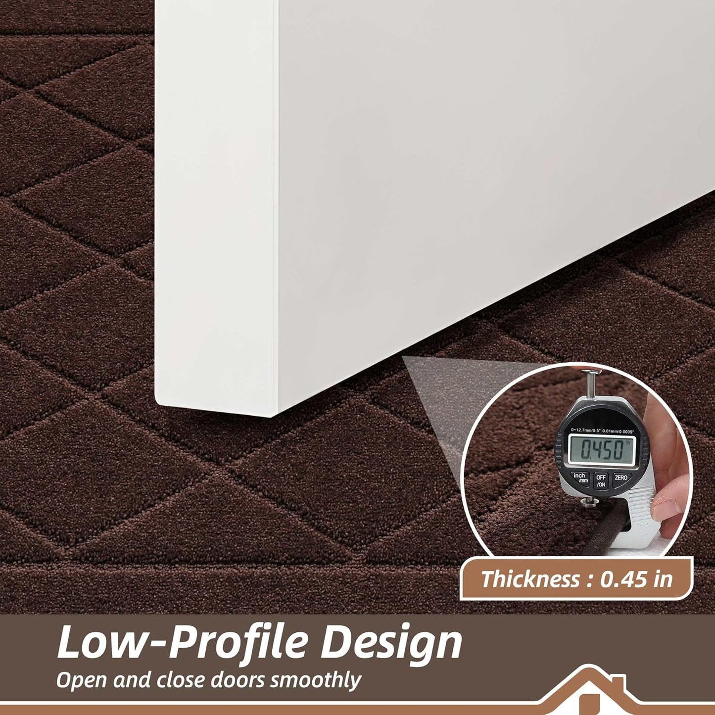 BEQHAUSE Dirt Trapper Door Mat 24" x 36", Doormat Non-Slip Entryway Rugs Washable, Dog Door Mat Stain Resistant and Absorbent Welcome Floor Mat for Front Back Door, Muddy Wet Shoes & Paws, Brown