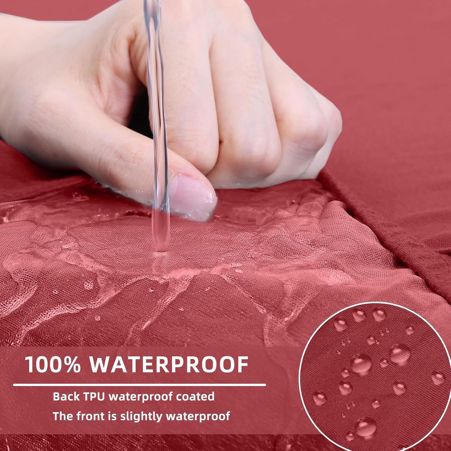 hyha Waterproof Couch Cushion Covers, Sectional Sofa Slipcovers Washable, L Shape Chaise Dog Couch Covers for Sectional Sofa, Universal Furniture Protector (1 Piece for Chaise, Wine Red)