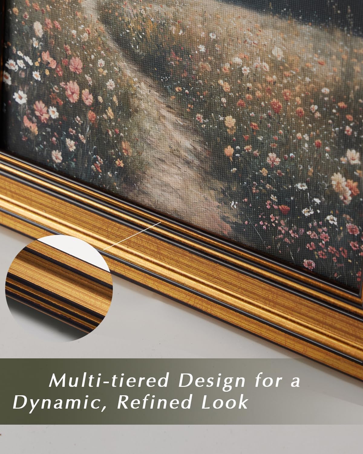 HUARCEY Gold Framed Vintage Wall Art for Living Room, Landscape Painting Prints Shelf Decor for Kitchen, Aesthetic Coastal Bedroom Wall Art, Christmas Gifts for Friends or Family ( Sea or Sky - 8"x10" )