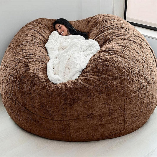 Big Huge Giant Bean Bag Chair for Adults, (No Filler) Bean Bag Chairs in Multiple Sizes and Colors Giant Foam-Filling Required- Machine Washable Covers, Double Stitched Seams (Coffee,7FT)