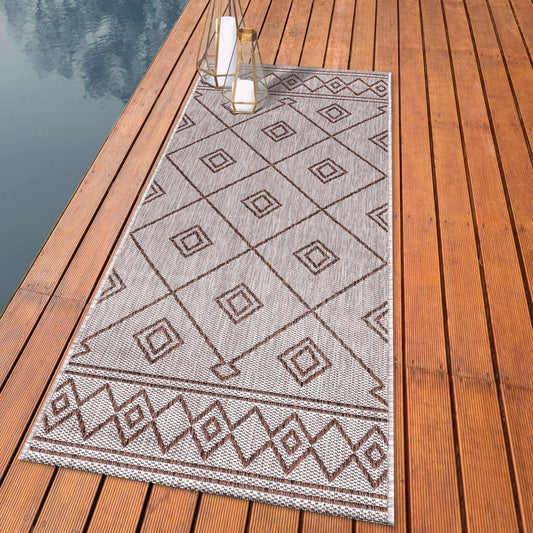 Keen Home Design Terrace Outdoor Runner Rug - 2x8 Washable Indoor/Outdoor Rug for Patio, Kitchen, Balcony, Beach, Garden, Deck and Porch, Size: 2'2"x7'7"