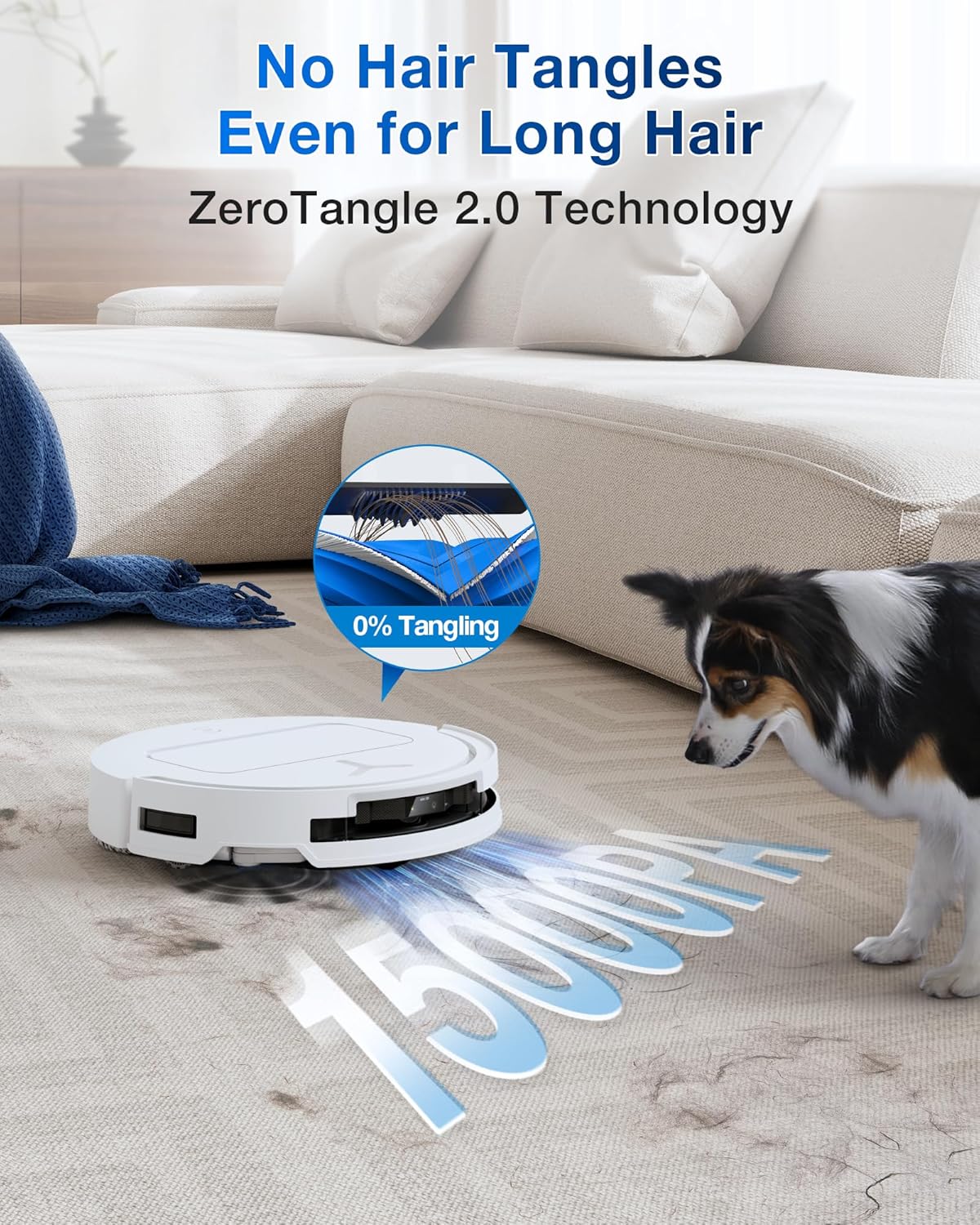 ECOVACS DEEBOT T50 PRO Omni Robot Vacuum and Mop, 3.19” Ultra-Slim, 15,000Pa Suction, ZeroTangle 2.0, TruEdge Edge Cleaning, AIVI 3D Obstacle Avoidance, Auto Mop Wash & Dry, Self-Emptying,White