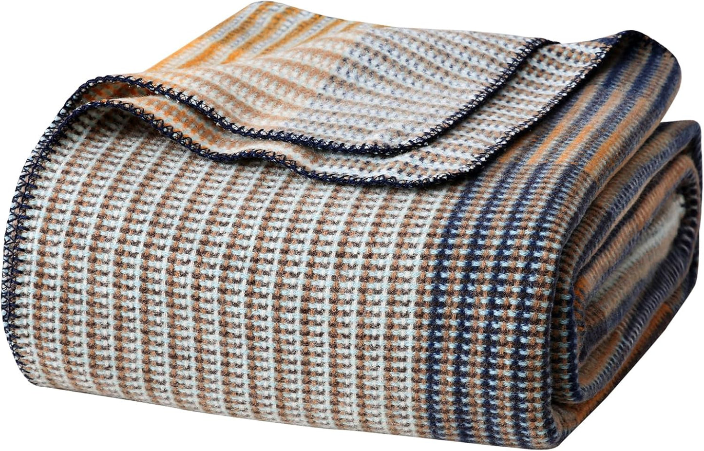 YOUR MOON Pure Merino Wool Queen Size Bed Blanket, 100% Australian Natural Wool, Washable, Hypoallergenic - Non-Itchy (Brownish Blue, 90 * 90)