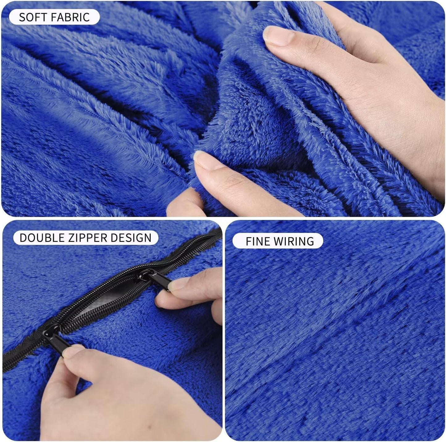 Bean Bag Chair for Adults 8FT,Soft Removable Cover for Teens/Girls Bedroom,Fluffy Giant Round Floor Beanbag Lounger Chairs (No Filler,Sapphire)